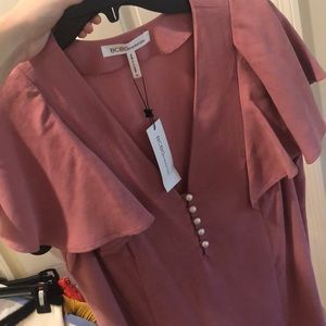 BCBGeneration dress in heather rose with pearls